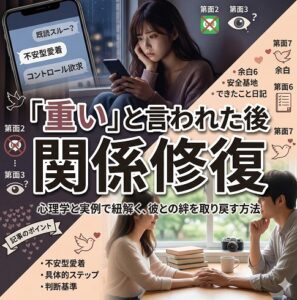 「重い」と言われた後の関係修復——可能かどうかの判断基準