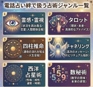 電話占い絆で扱う占術ジャンル一覧