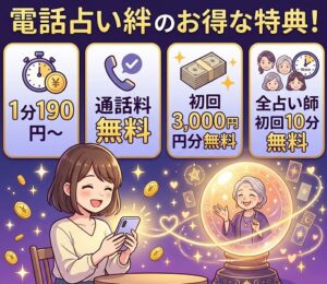 電話占い絆のお得な料金と特典