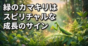 緑のカマキリはスピリチャルな成長のサイン